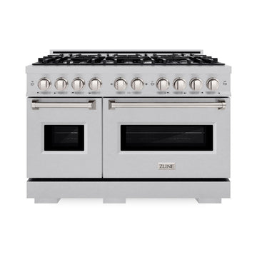 ZLINE 48 in. Classic Double Oven Gas Range with 8 Burners, 6.7 cu. ft. Capacity, Satin Stainless Steel, MODEL CGRS-48