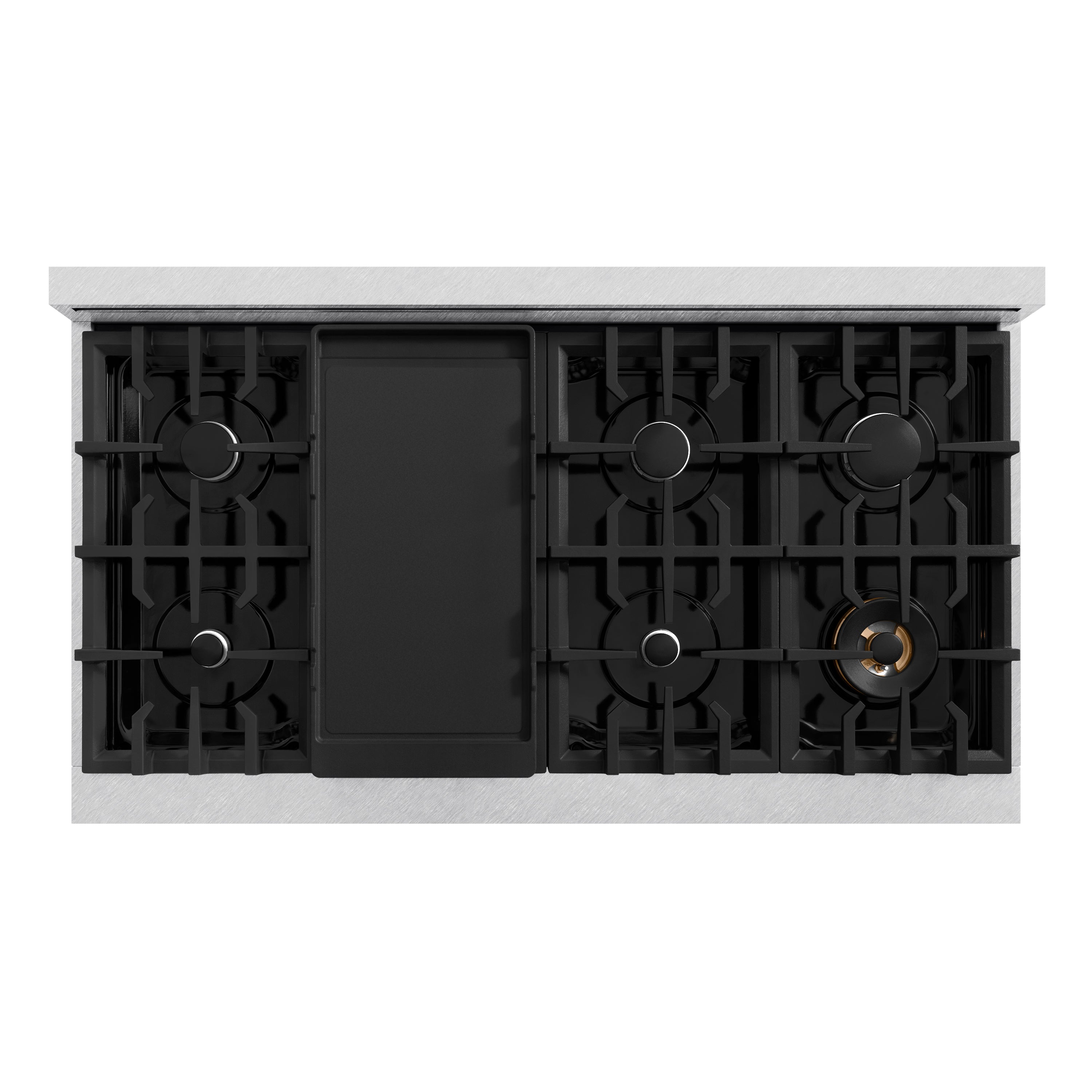 ZLINE 48 in. Gas Range Double Oven 6.7 cu. ft. 8 Burners Satin Stainless Steel with White Matte Doors (CGRS-WM-48)