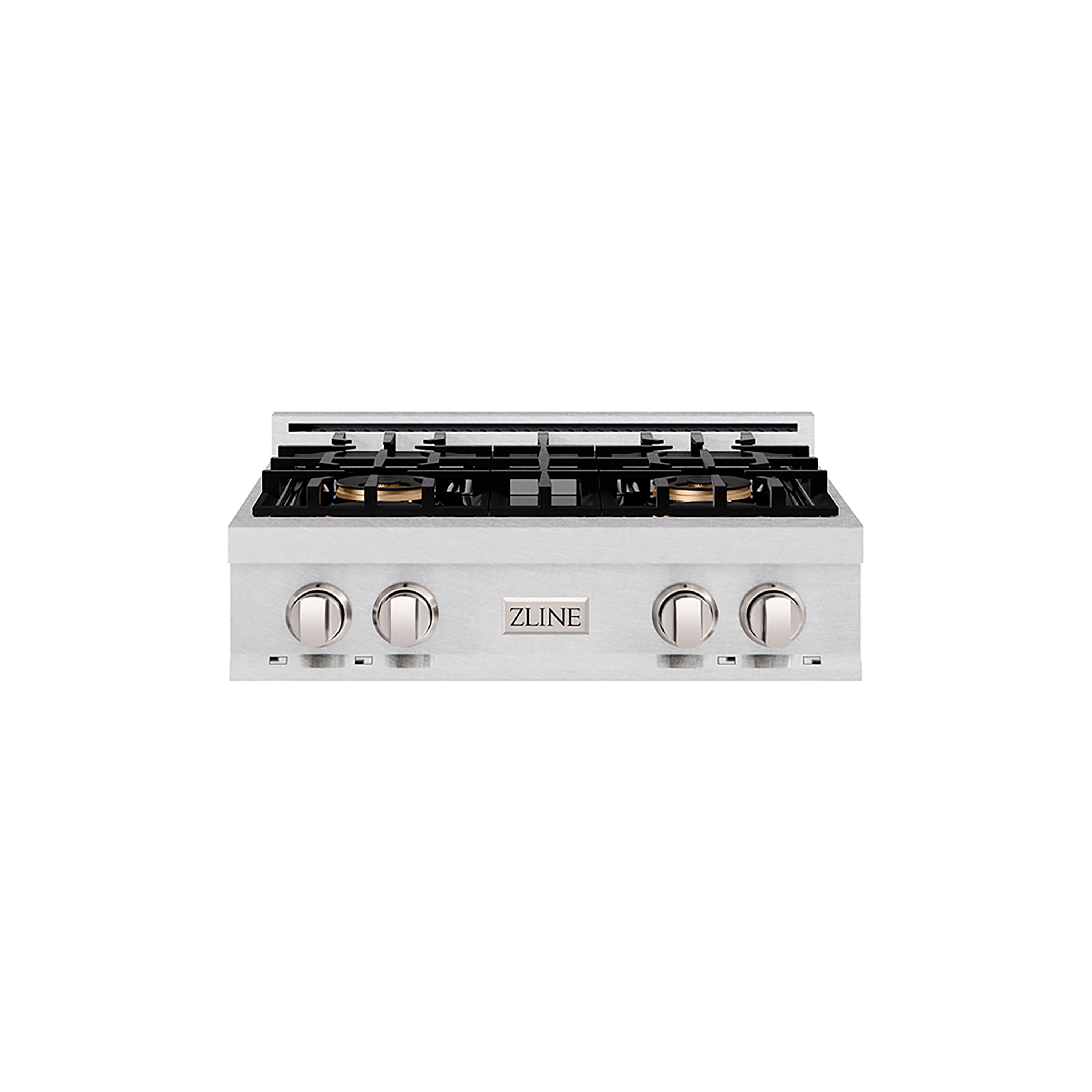 ZLINE 30" Classic Gas Rangetop with 4 Burner DuoPro™ Cooktop in Satin Stainless Steel, PCRTS-30