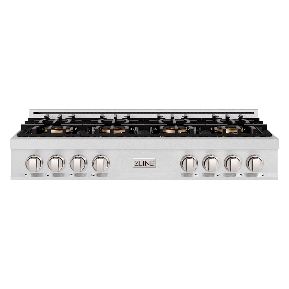 ZLINE 48" Classic Gas Rangetop with 8 Burner DuoPro™ Cooktop in Satin Stainless Steel, PCRTS-48