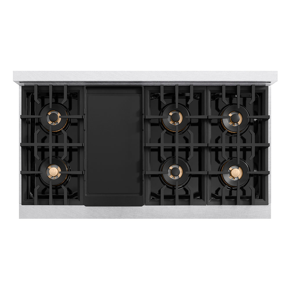 ZLINE 48" Classic Gas Rangetop with 8 Burner DuoPro™ Cooktop in Satin Stainless Steel, PCRTS-48