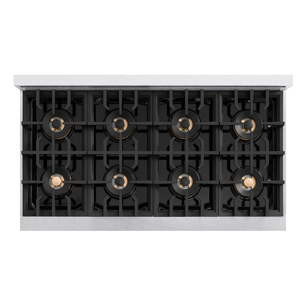 ZLINE 48" Classic Gas Rangetop with 8 Burner DuoPro™ Cooktop in Satin Stainless Steel, PCRTS-48