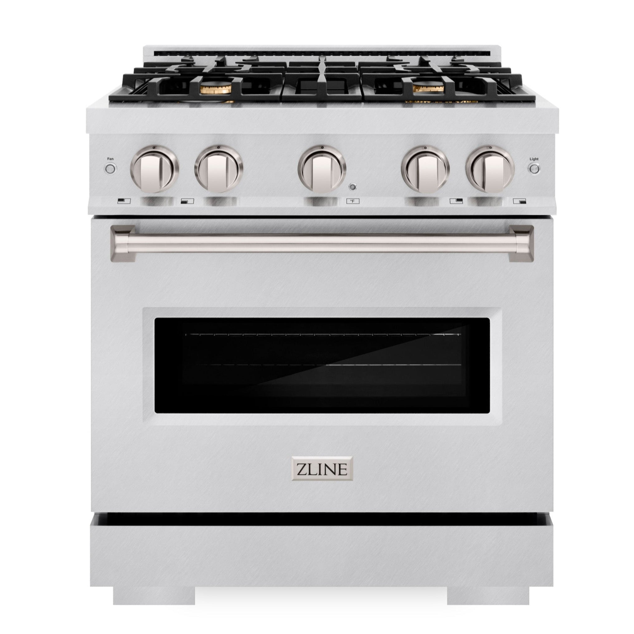 ZLINE 30-Inch Classic Dual Fuel Range with 4 Brass Burners and 4.2 cu. ft. Electric Convection Oven in Stainless Steel (CDR-BR-30)