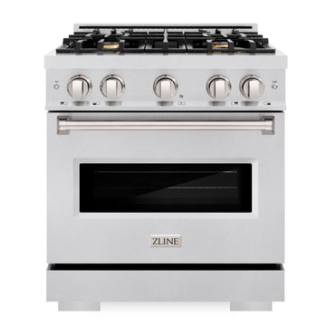 ZLINE 30-Inch Classic Dual Fuel Range with 4 Brass Burners and 4.2 cu. ft. Electric Convection Oven in Stainless Steel (CDR-BR-30)