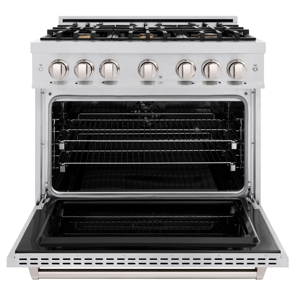 ZLINE 36 in. Classic Dual Fuel Range, 5.2 cu. ft., Stainless Steel, 6 Brass Burners, MODEL CDR-BR-36