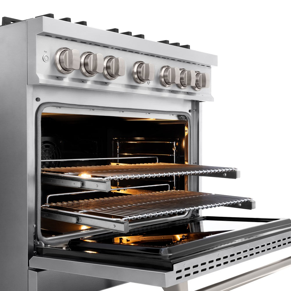 ZLINE 36 in. Classic Dual Fuel Range, 5.2 cu. ft., Stainless Steel, 6 Brass Burners, MODEL CDR-BR-36