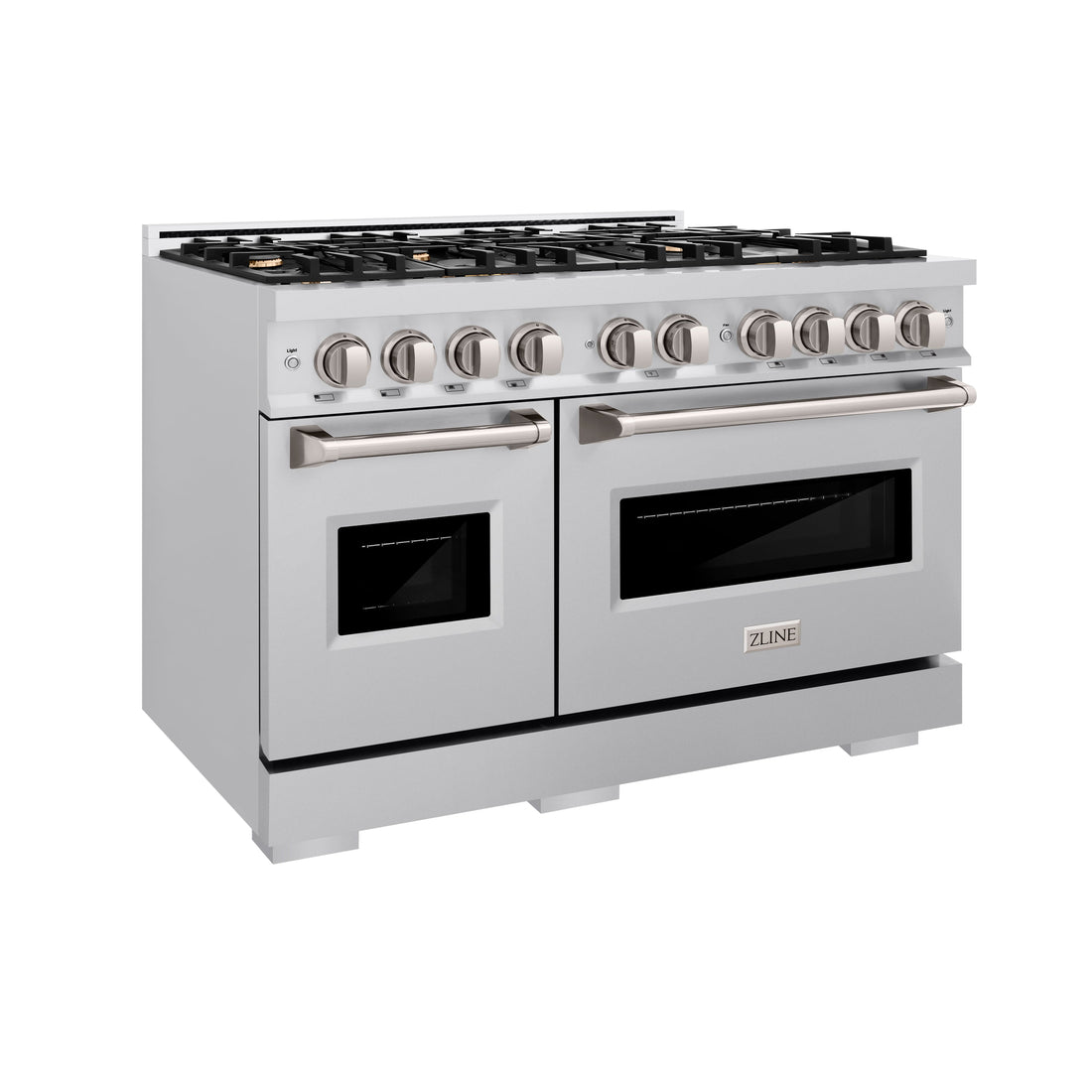 ZLINE 48 in. Classic Double Oven Dual Fuel Range with 8 Brass Burners, 6.7 cu. ft., Stainless Steel, MODEL CDR-BR-48