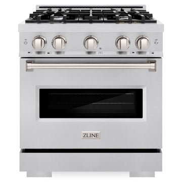 ZLINE 30 in. 4.2 cu. ft. Classic Dual Fuel Range with 4 Burner Gas Cooktop and Electric Convection Oven in Stainless Steel (CDR30)