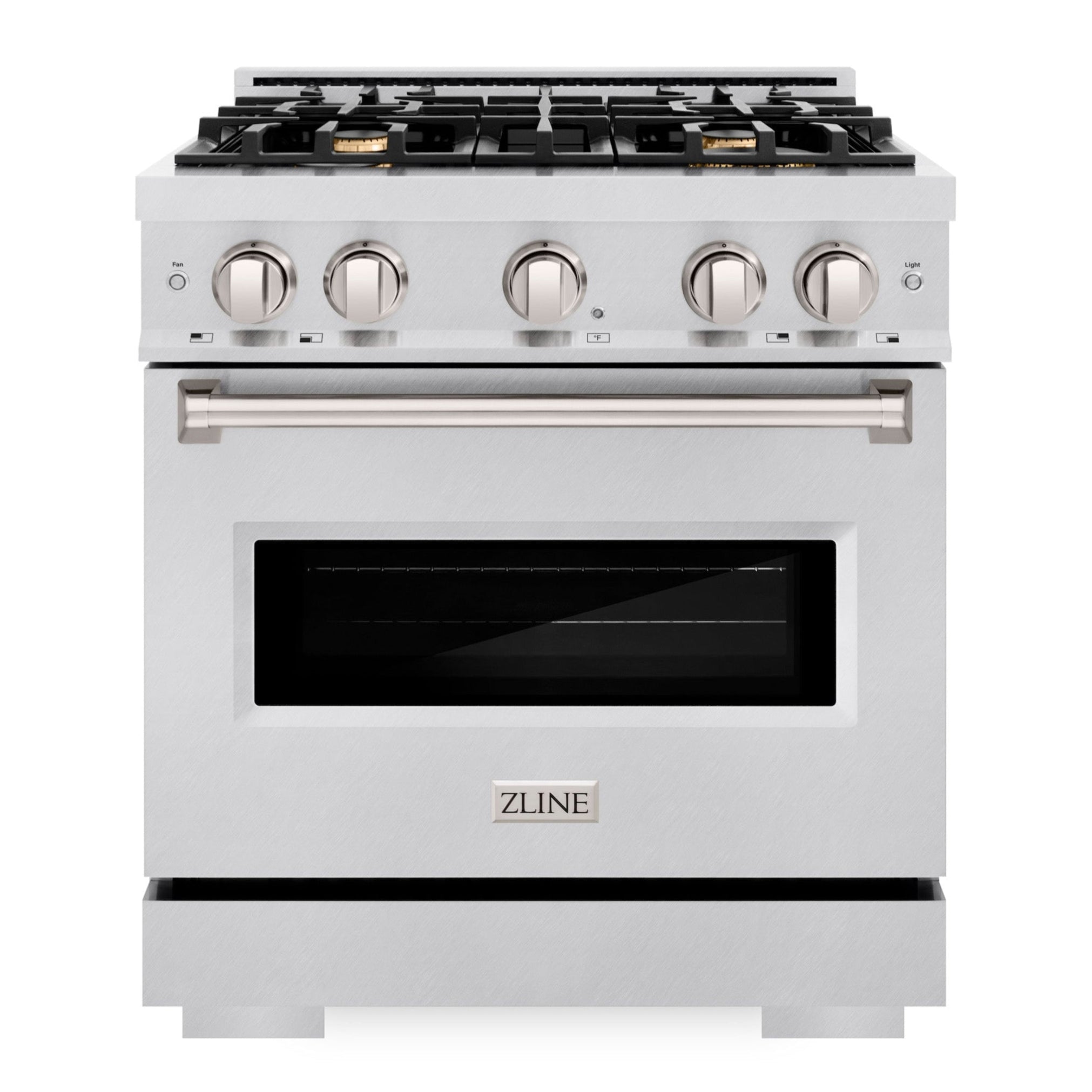 ZLINE 30 in. Gas Range 4.2 cu. ft. Convection Gas Oven with 4 Brass Burners Stainless Steel, MODEL CGR-BR-30