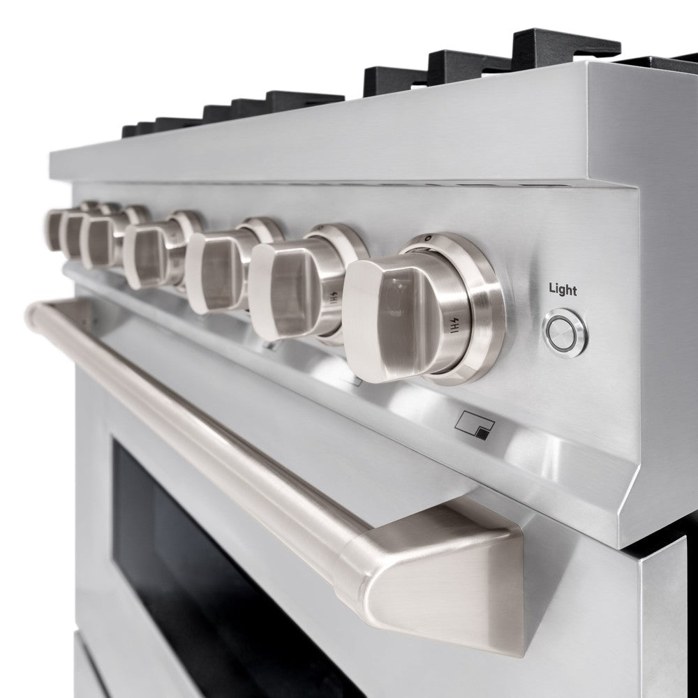 ZLINE 36 in. Dual Fuel Range 5.2 cu. ft. Stainless Steel 6 Gas Burners Electric Convection Oven, MODEL CDR36