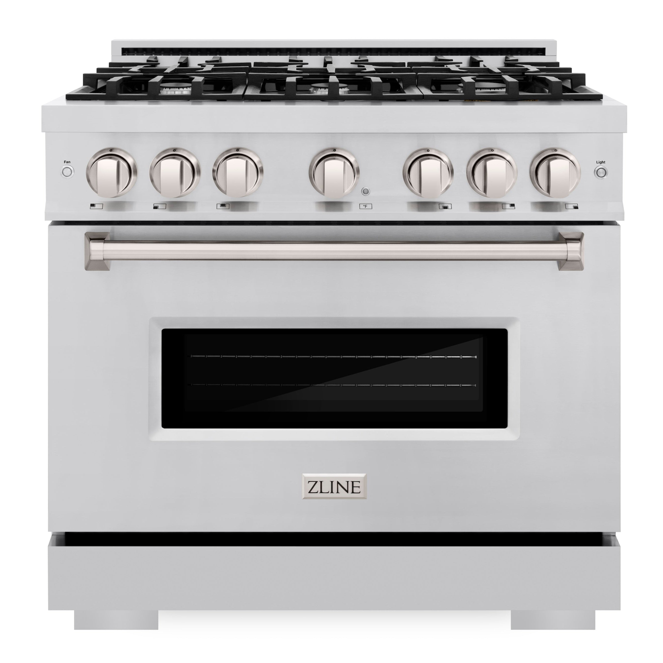 ZLINE 36 in. Dual Fuel Range 5.2 cu. ft. Stainless Steel 6 Gas Burners Electric Convection Oven, MODEL CDR36