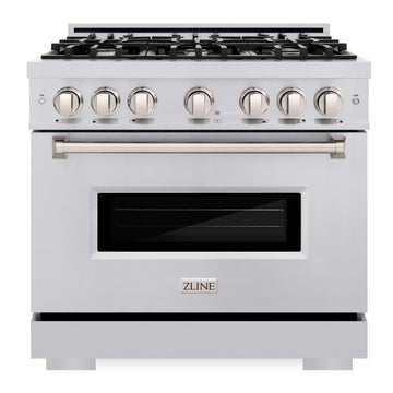 ZLINE 36 in. 5.2 cu. ft. Classic Gas Range with 6 Burner Cooktop in Stainless Steel (CGR36)