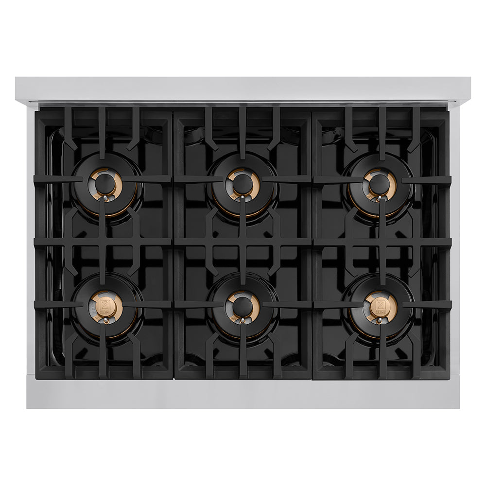ZLINE 36" Classic Gas Rangetop with 6 Burner DuoPro™ Cooktop in Stainless Steel, PCRT36
