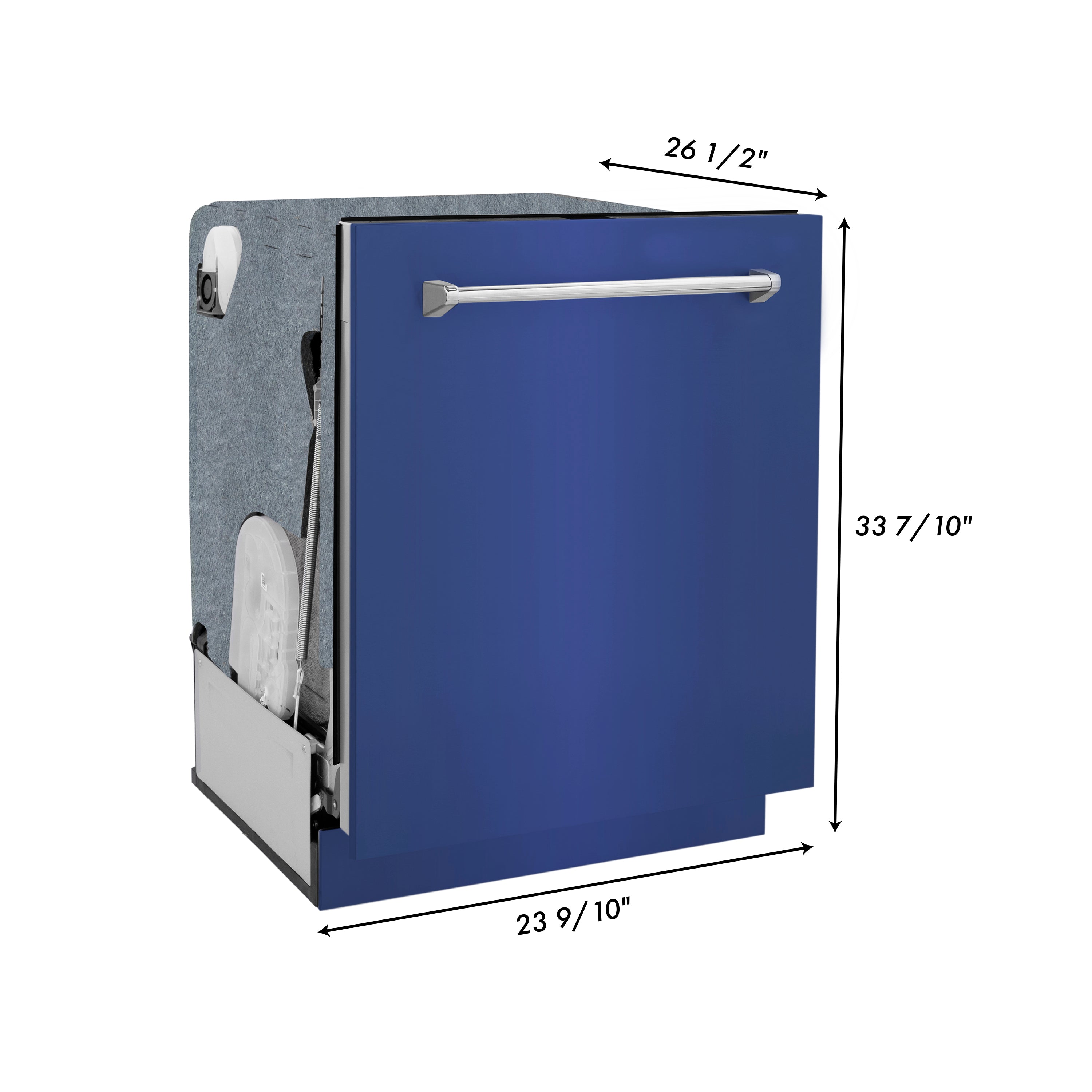 ZLINE Monument Series 24-Inch Top Control Dishwasher with 3rd Rack, Blue Matte, 45 dBA, DWMT-BM-24