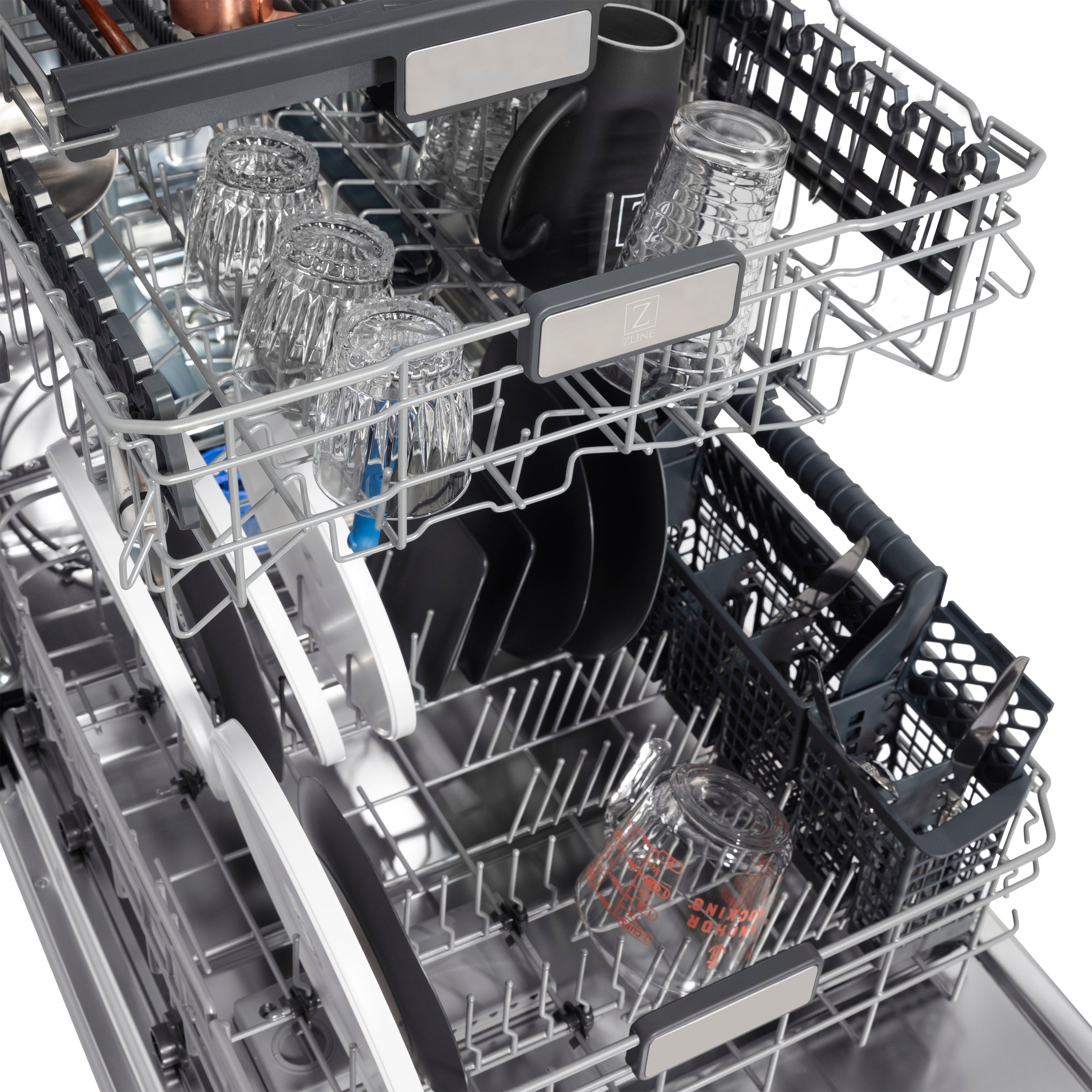 ZLINE Monument Series 24-Inch Top Control Dishwasher with 3rd Rack, Red Matte Finish, 45 dBA, DWMT-RM-24