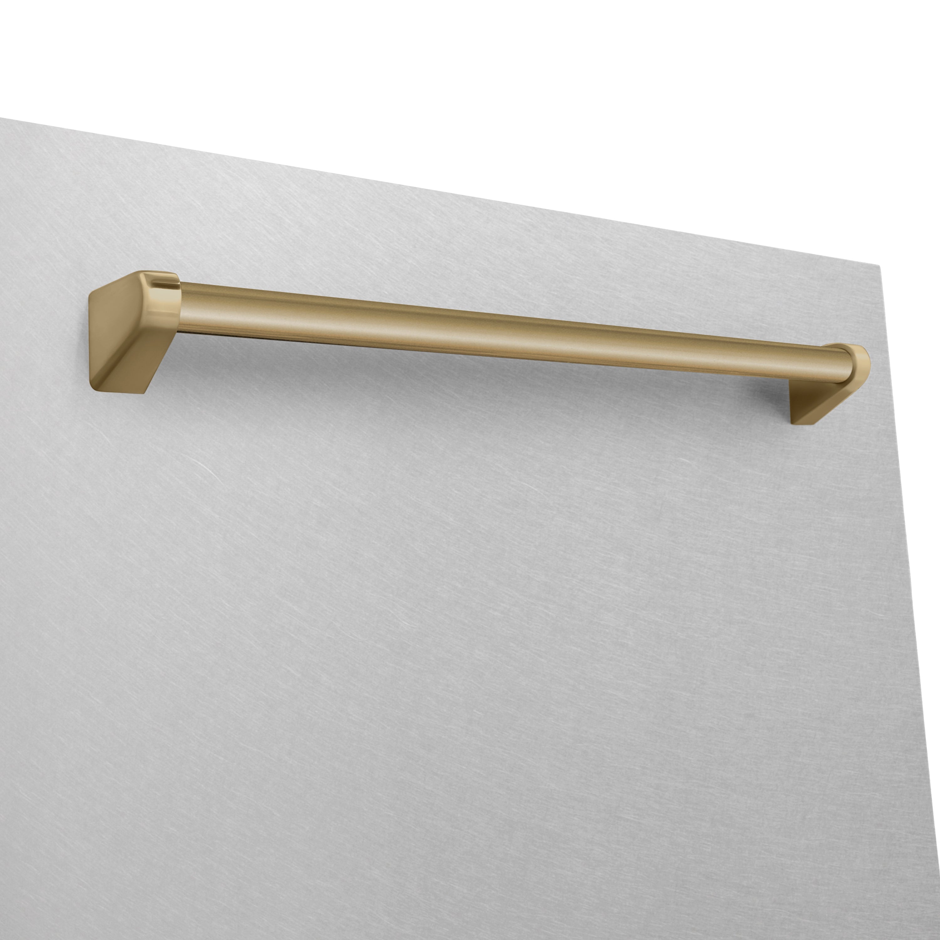 ZLINE Autograph 24 in. Tall Tub Dishwasher with 3rd Rack, Top Touch Controls, Satin Stainless Steel, Champagne Bronze Handle, 45 dBA, DWMTZ-SN-24-CB