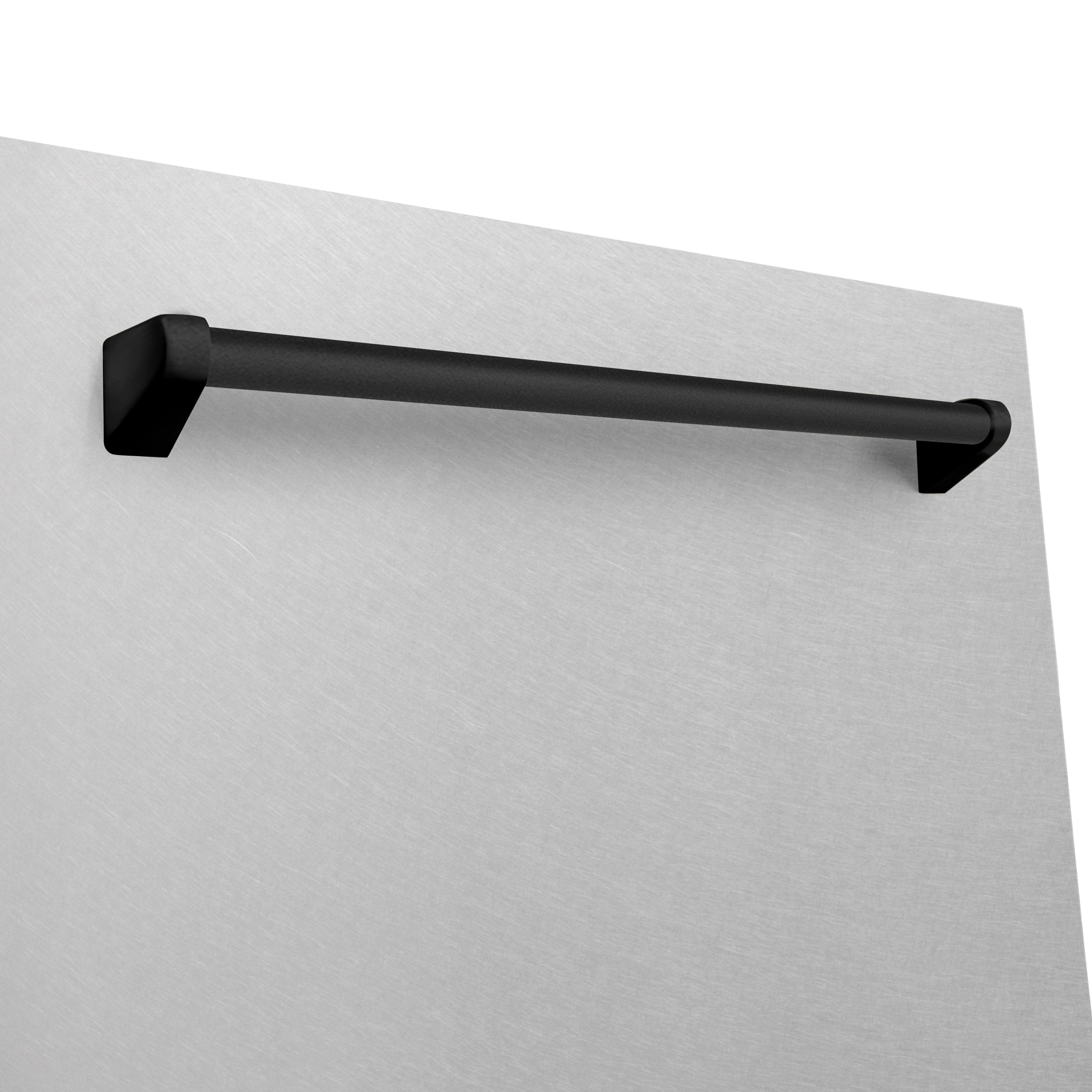 ZLINE Autograph 24-Inch Monument Series Built-In Tall Tub Dishwasher with 3rd Rack, Top Control, Satin Stainless Steel Panel, Matte Black Handle, 45 dBA, DWMTZ-SN-24-MB