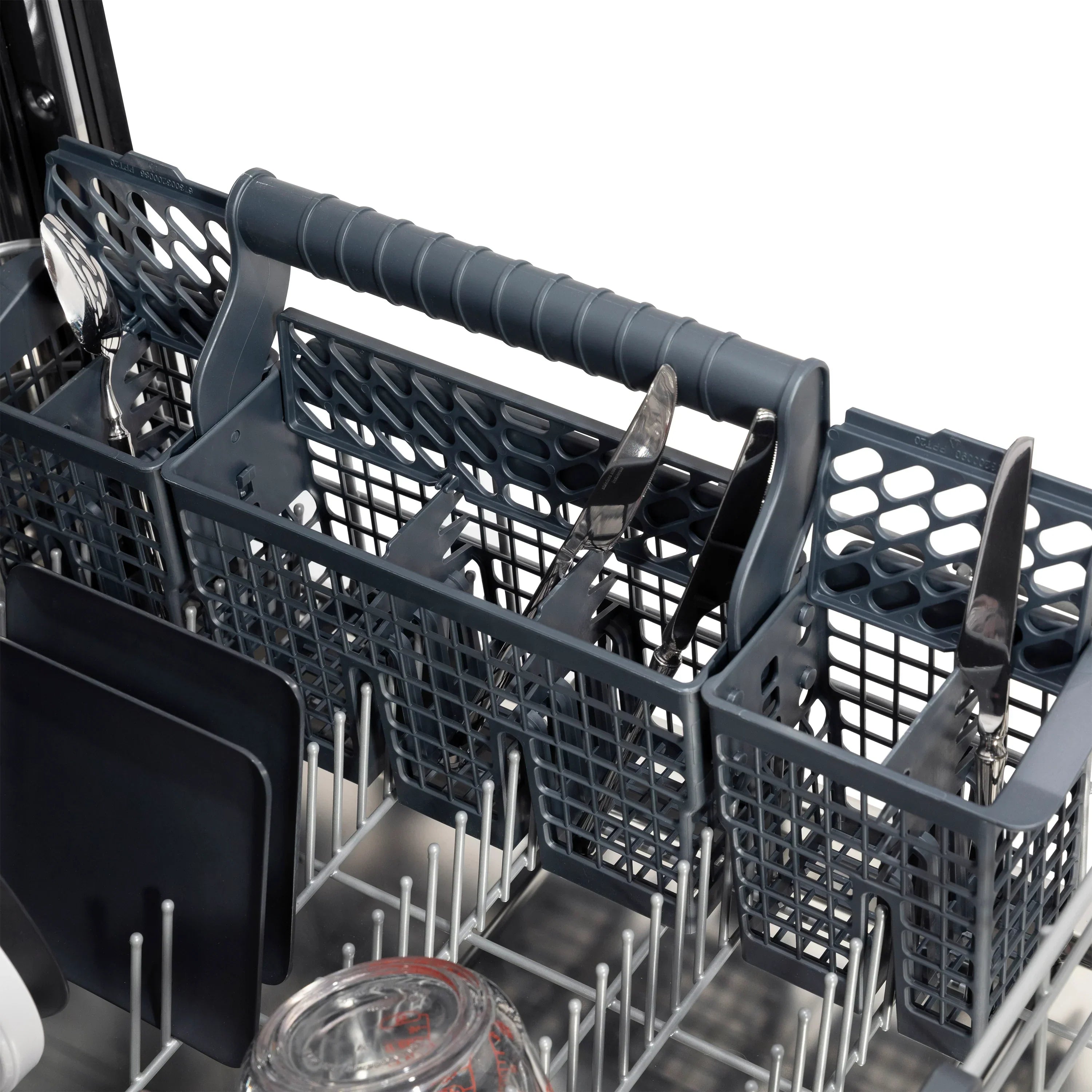 ZLINE Autograph Edition 24-Inch Tall Built-In Dishwasher with Touch Controls, White Matte, Champagne Bronze Handle, DWMTZ-WM-24-CB
