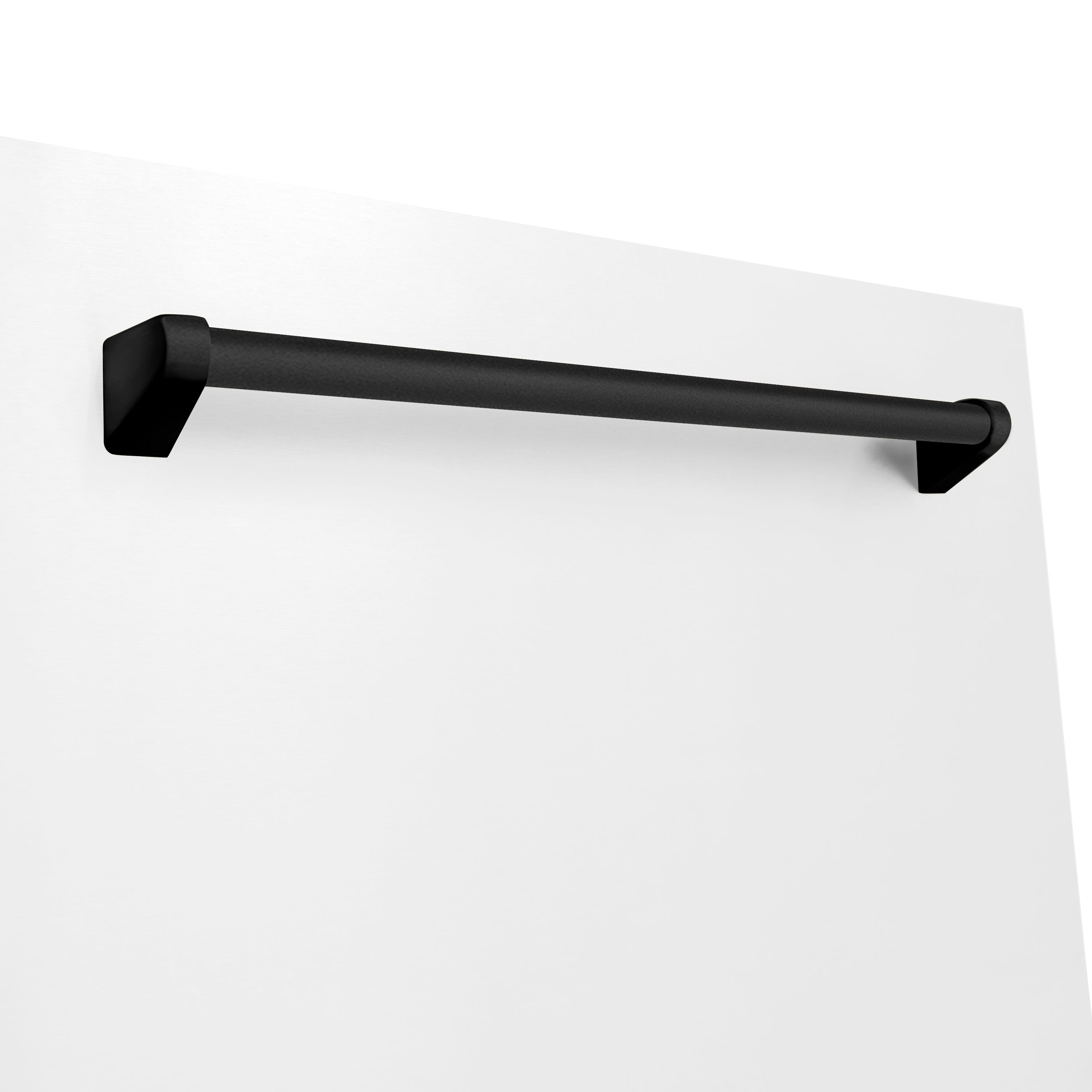 ZLINE Autograph Edition 24-Inch Tall Dishwasher with Touch Controls, White Matte Finish, Matte Black Handle, Model DWMTZ-WM-24-MB