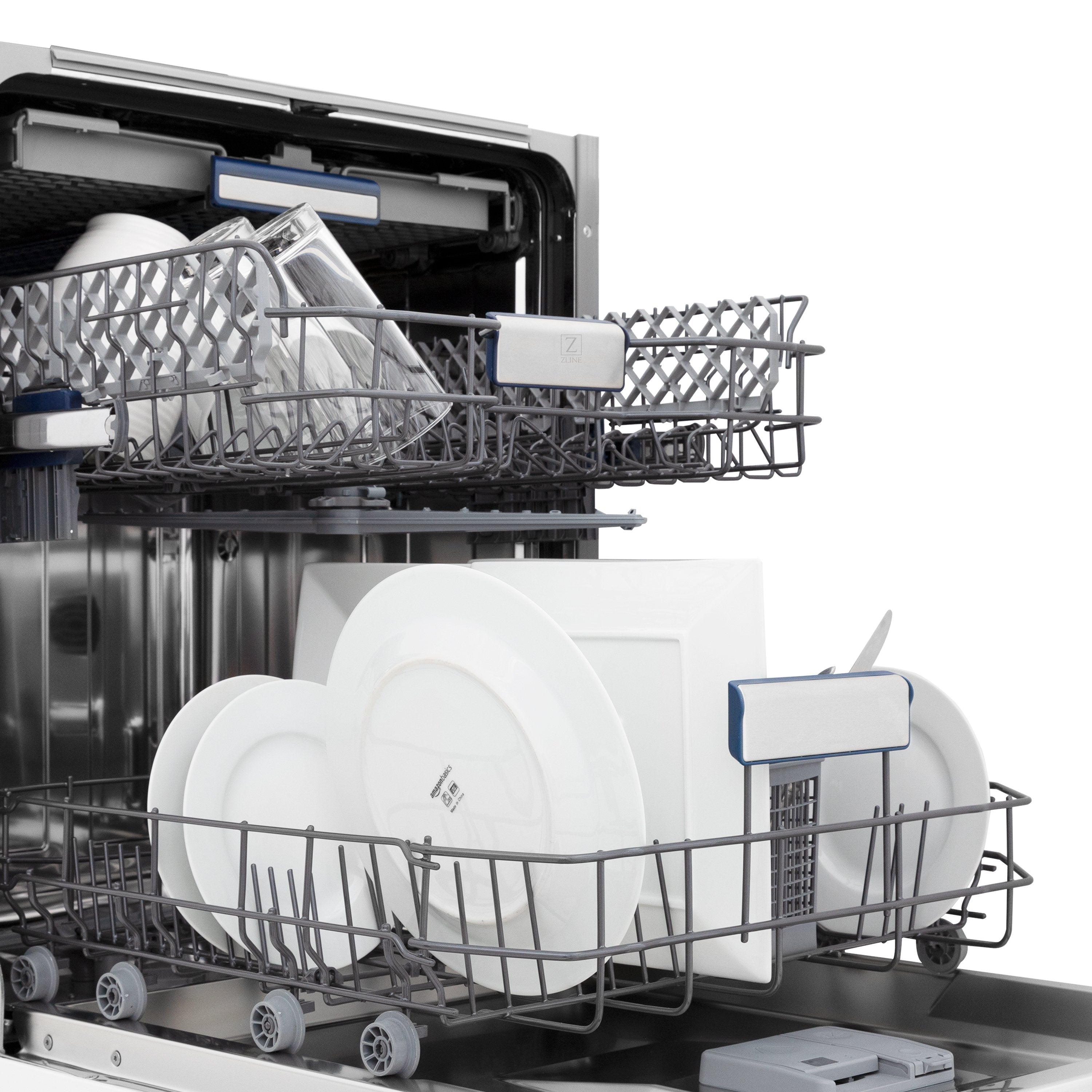 ZLINE 24" Tallac Series 3rd Rack Tall Tub Dishwasher with Satin Stainless Steel Panel and Stainless Steel Tub, 51dBa, DWV-SN-24
