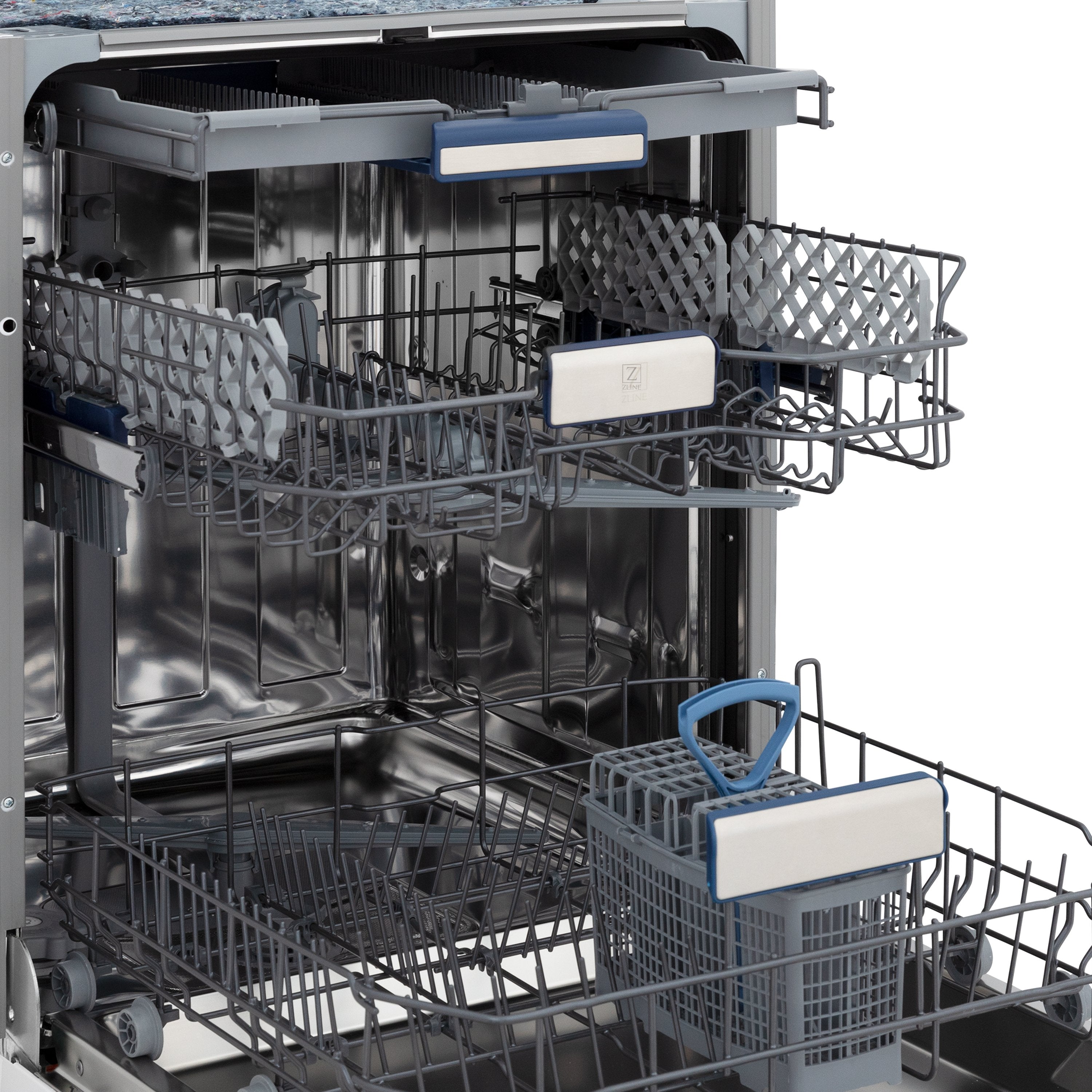 ZLINE 24" Tallac Series 3rd Rack Tall Tub Dishwasher with Satin Stainless Steel Panel and Stainless Steel Tub, 51dBa, DWV-SN-24