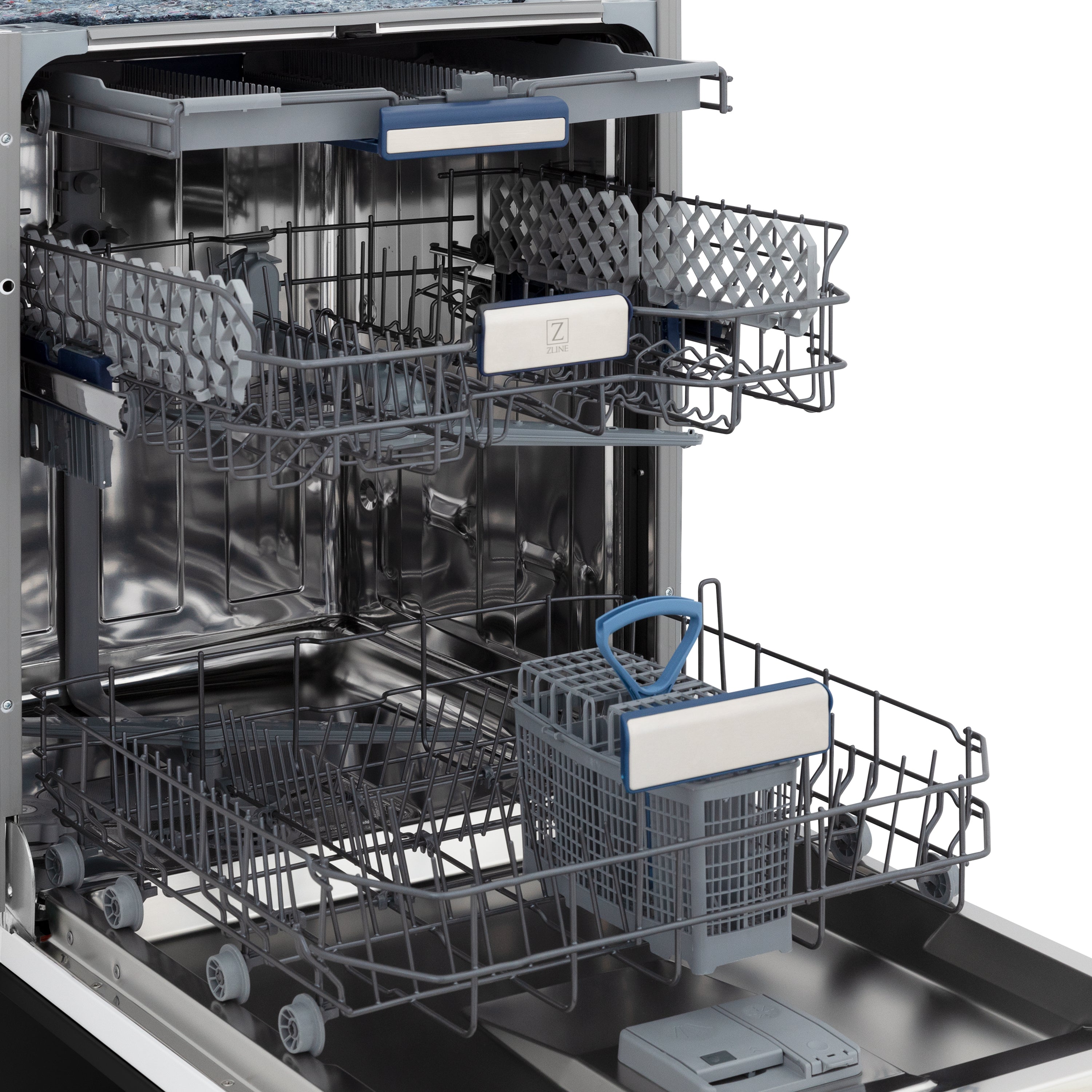 ZLINE Autograph Edition 18-Inch Dishwasher, Black Stainless Steel, Champagne Bronze Handle, DWVZ-BS-18-CB