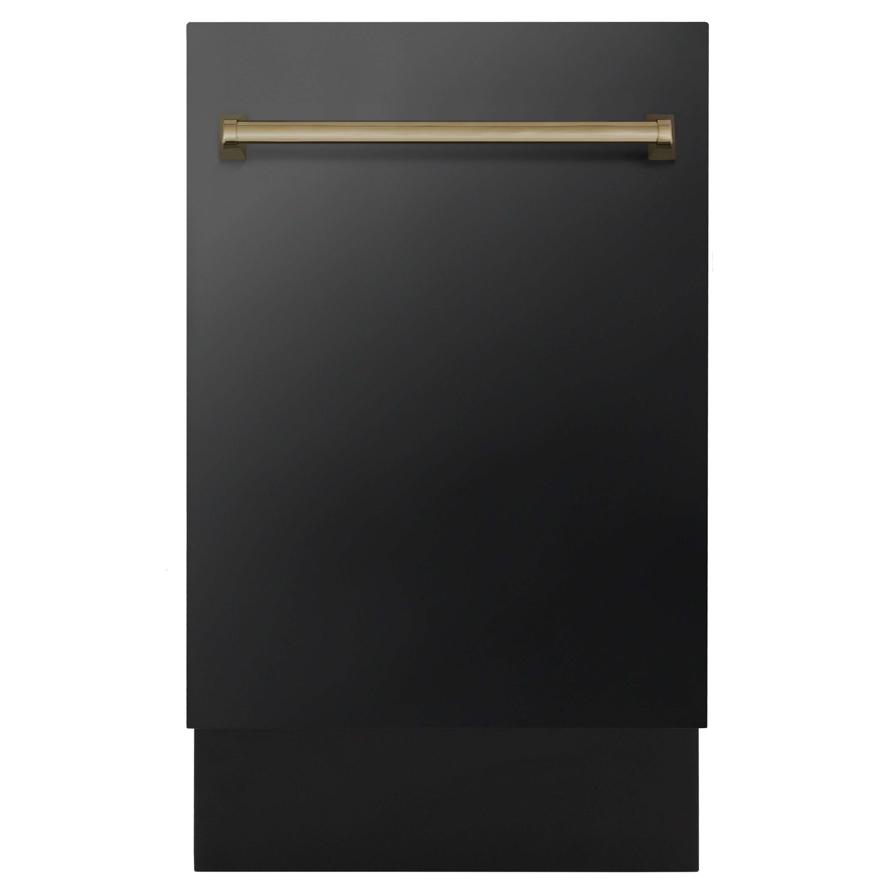 ZLINE Autograph Edition 18-Inch Dishwasher, Black Stainless Steel, Champagne Bronze Handle, DWVZ-BS-18-CB