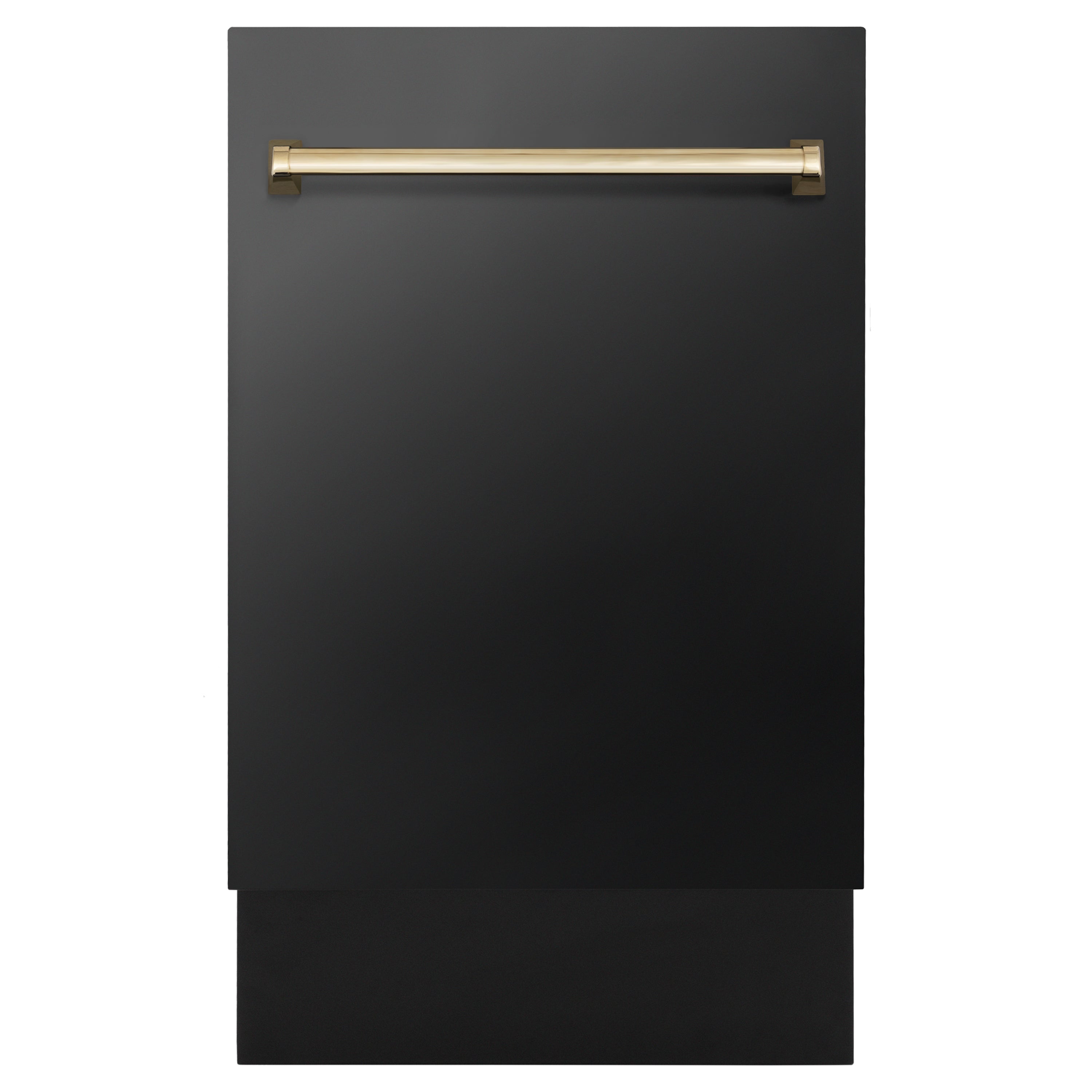 ZLINE Autograph Edition 18-Inch Dishwasher, Black Stainless Steel, Gold Handle, Model DWVZ-BS-18-G
