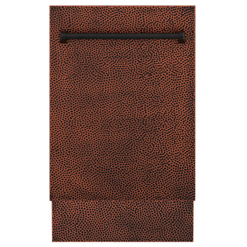 ZLINE 18-Inch Top Control Tall Tub Dishwasher with 3rd Rack, Hand-Hammered Copper, DWV-HH-18