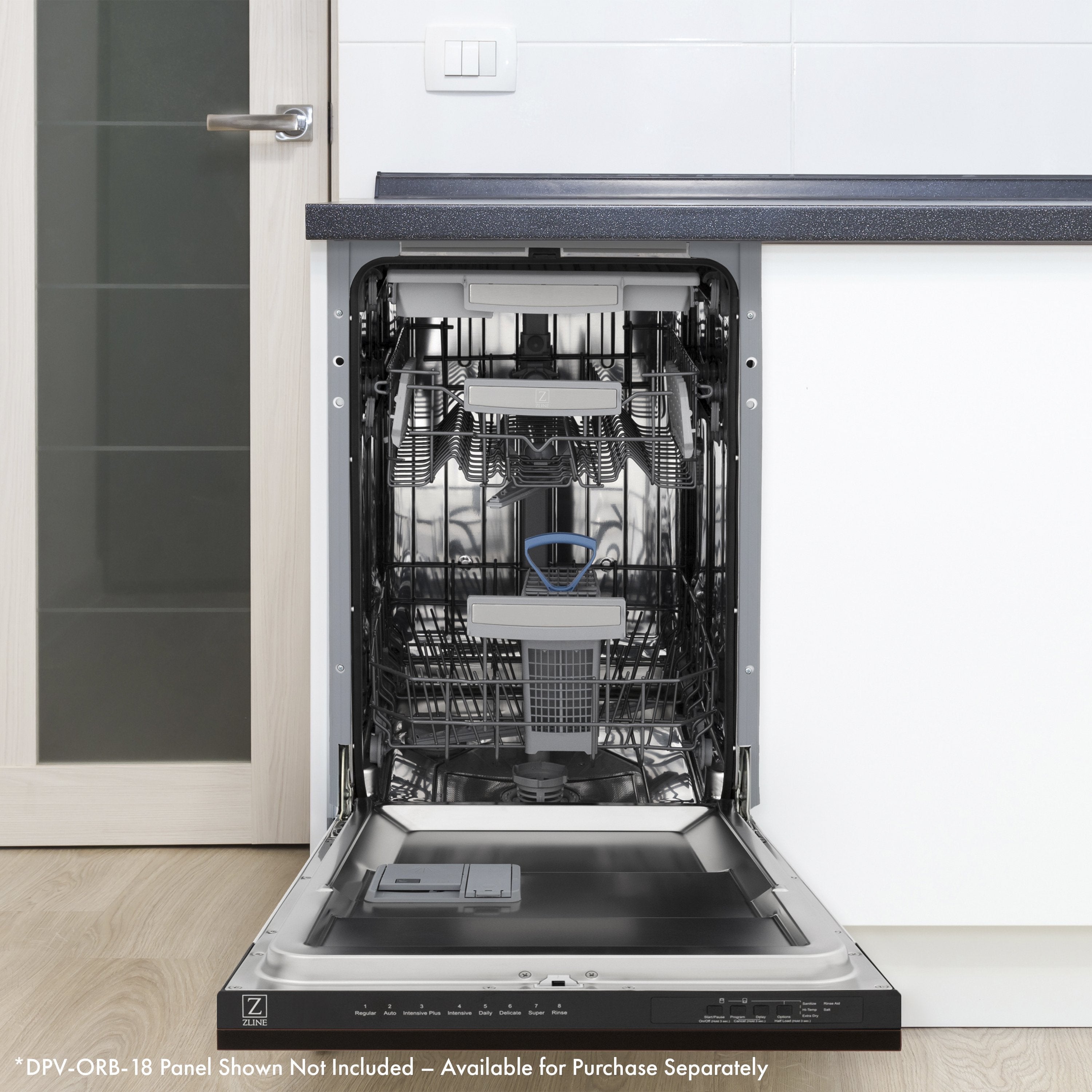 ZLINE 18-Inch Top Control Tall Dishwasher with 3rd Rack, Red Gloss, Model DWV-RG-18
