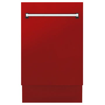 ZLINE 18-Inch Top Control Tall Dishwasher with 3rd Rack, Red Matte Finish, Model DWV-RM-18