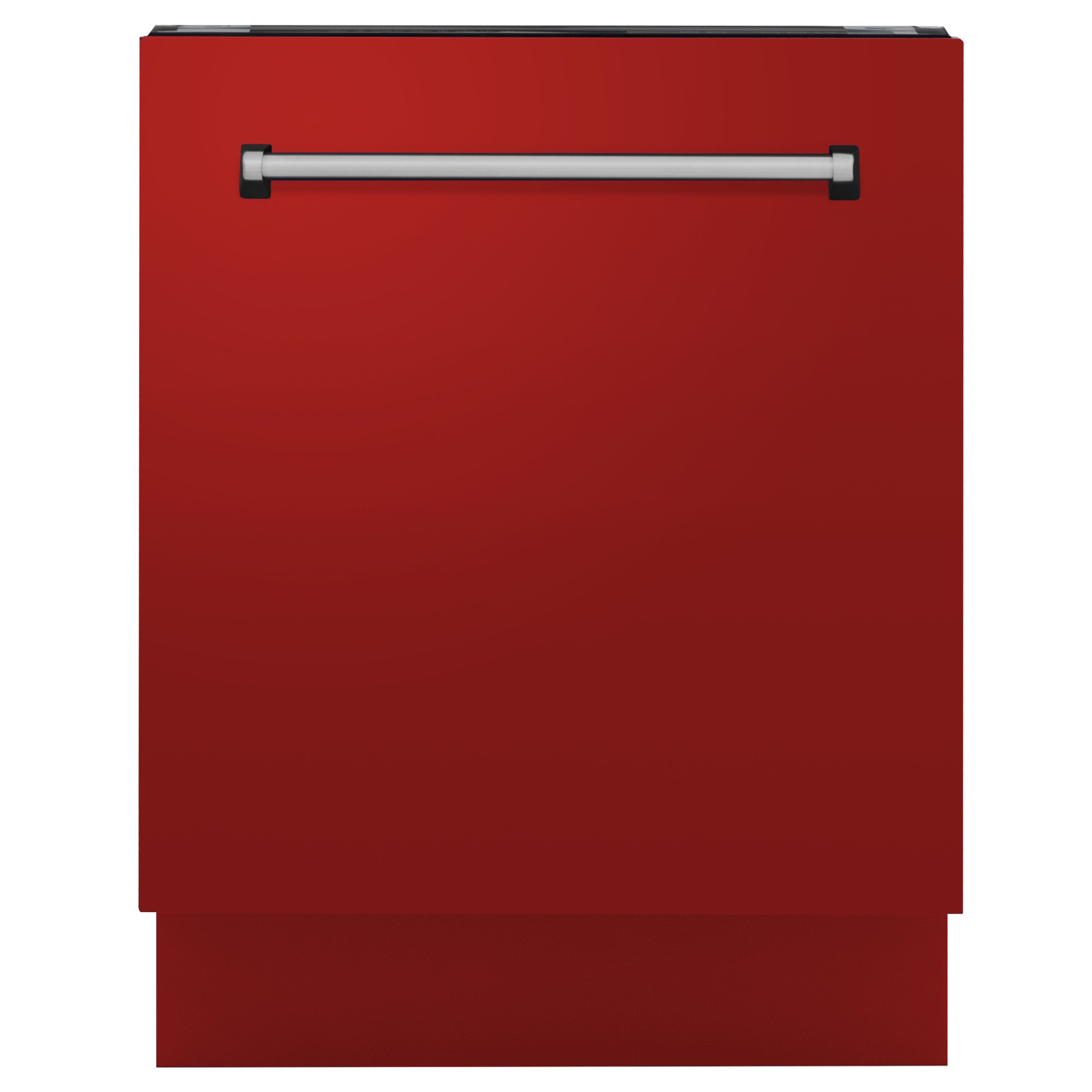 ZLINE 24-Inch Top Control Tall Tub Dishwasher with 3rd Rack, Red Matte, DWV-RM-24