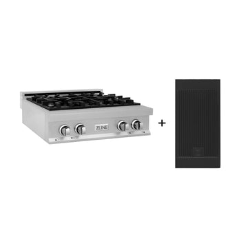 ZLINE 30" Legacy Gas Rangetop with 4 Burners and Porcelain Cooktop in Satin Stainless Steel with Griddle, RTS-GR-30