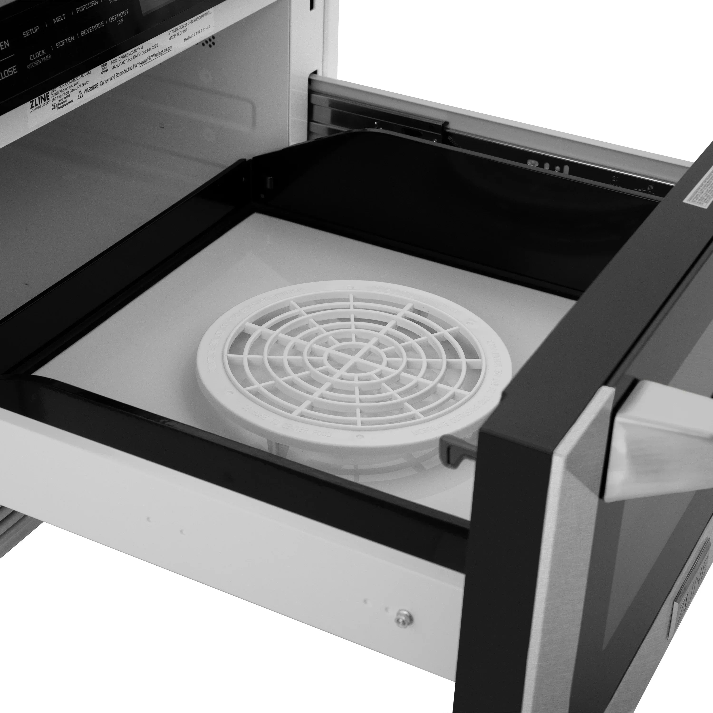 ZLINE 24" 1.2 cu. ft. Built-in Microwave Drawer with a Traditional Handle in Satin Stainless Steel, MWD-1-SS-H