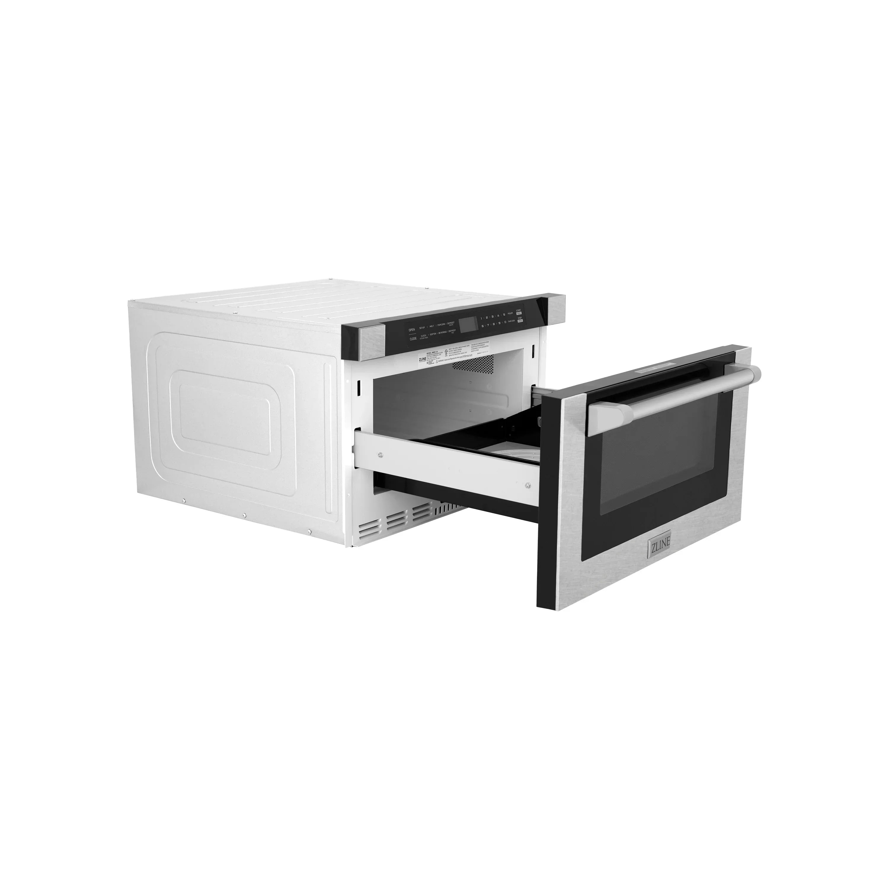 ZLINE 24" 1.2 cu. ft. Built-in Microwave Drawer with a Traditional Handle in Satin Stainless Steel, MWD-1-SS-H