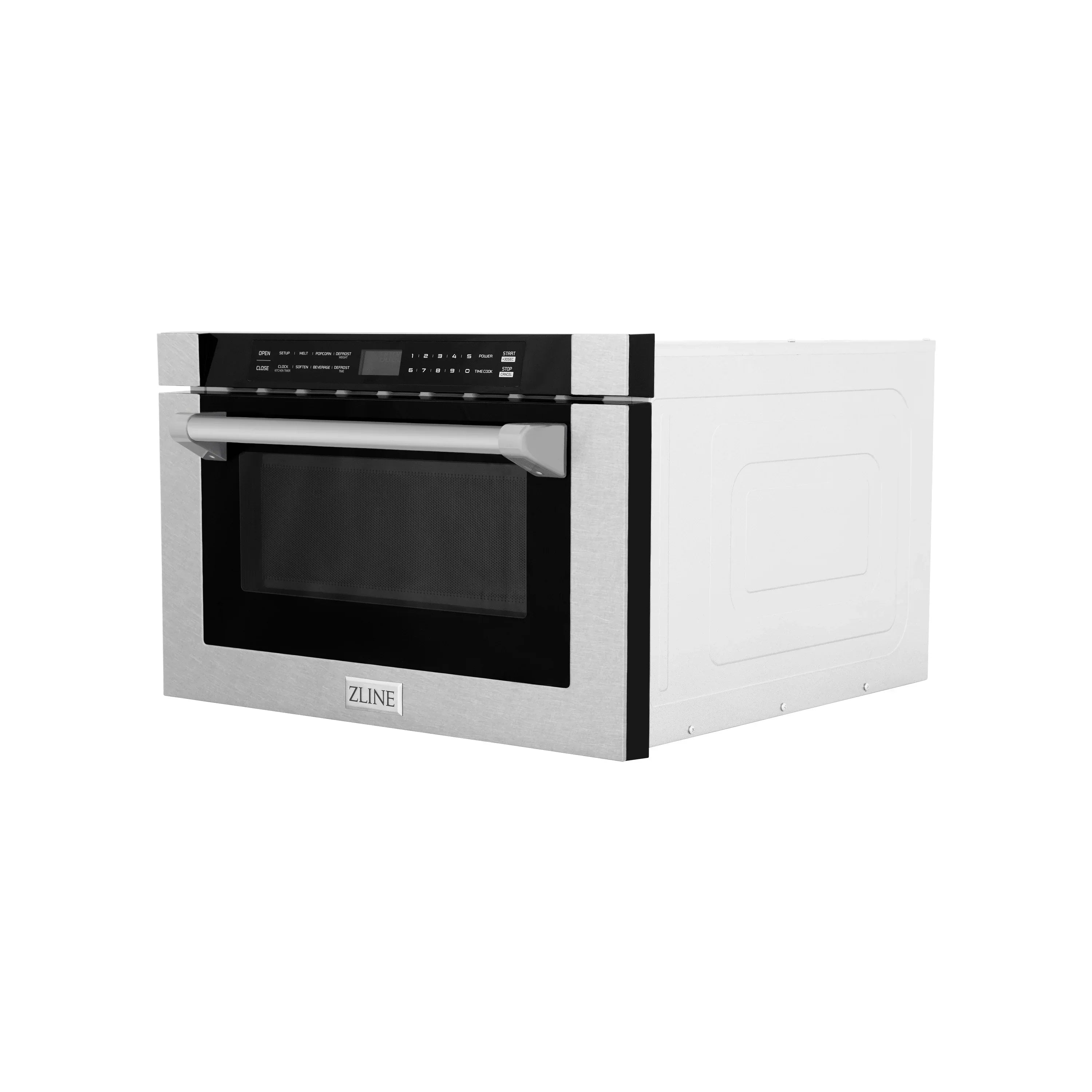 ZLINE 24" 1.2 cu. ft. Built-in Microwave Drawer with a Traditional Handle in Satin Stainless Steel, MWD-1-SS-H