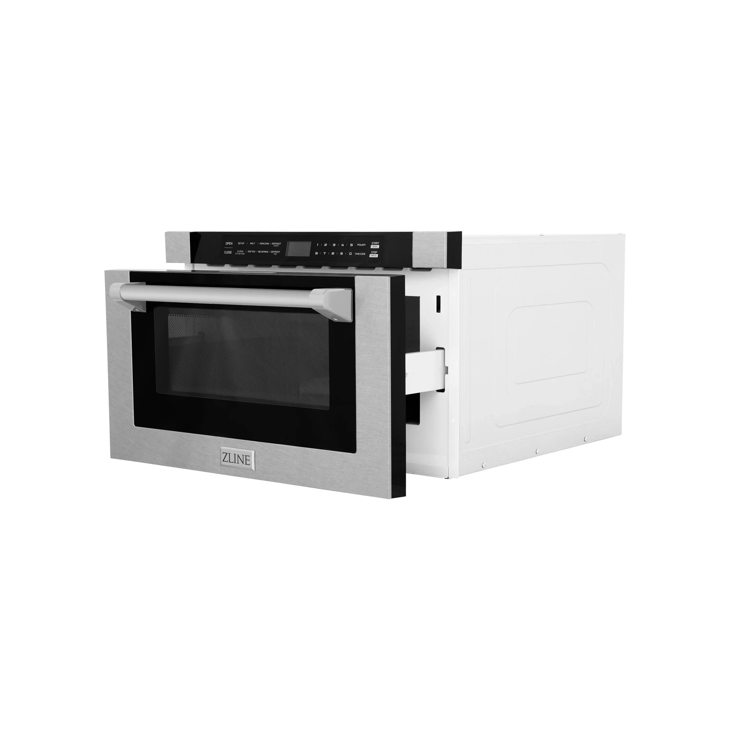 ZLINE 24" 1.2 cu. ft. Built-in Microwave Drawer with a Traditional Handle in Satin Stainless Steel, MWD-1-SS-H