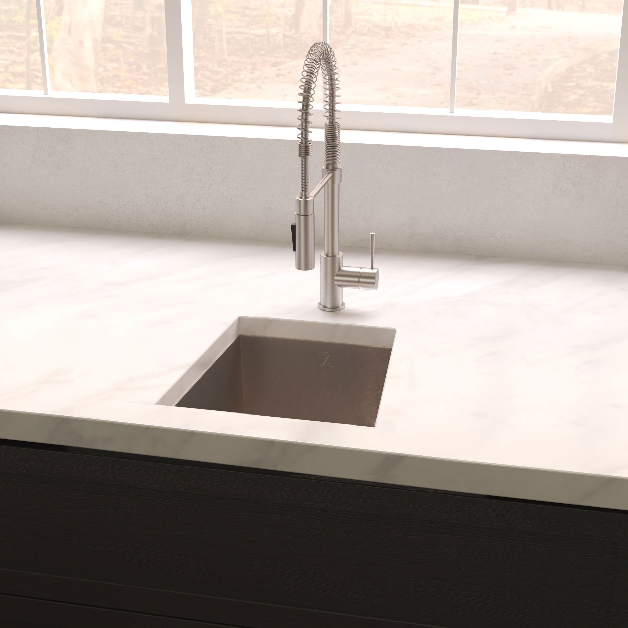 ZLINE 15" Boreal Undermount Single Bowl Satin Stainless Steel Bar Kitchen Sink, SUS-15S