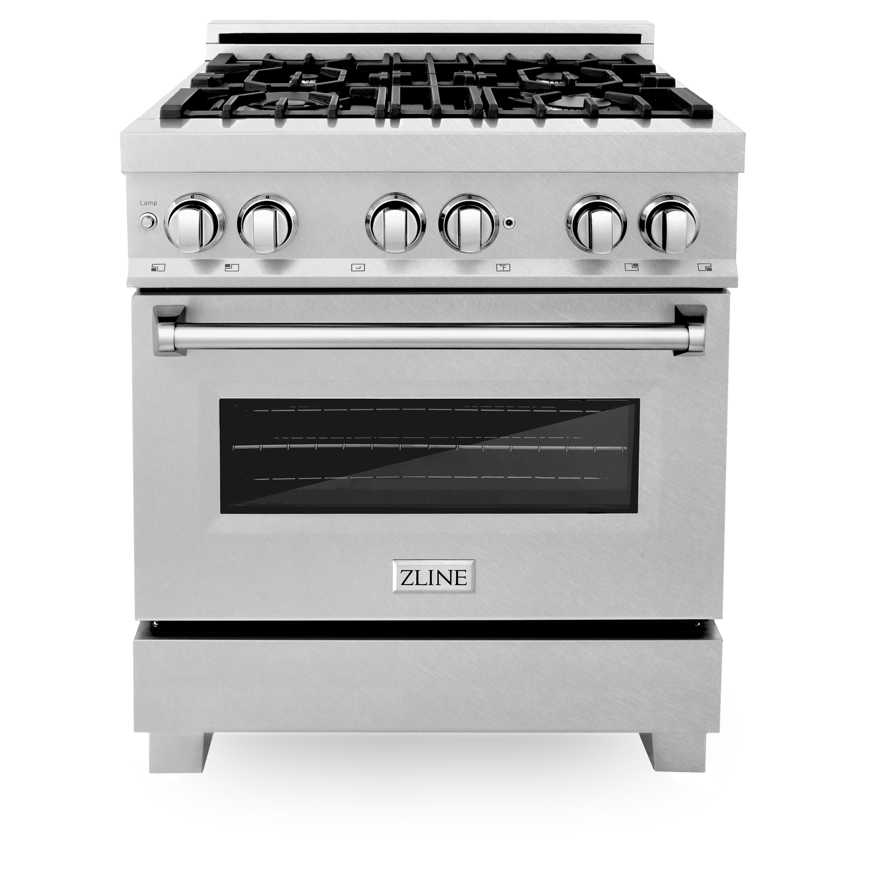 ZLINE 30-Inch Legacy Dual Fuel Range, 4 Burner Gas Cooktop with Griddle and 4.0 cu. ft. Electric Convection Oven, Satin Stainless Steel, Model RAS-SN-GR-30