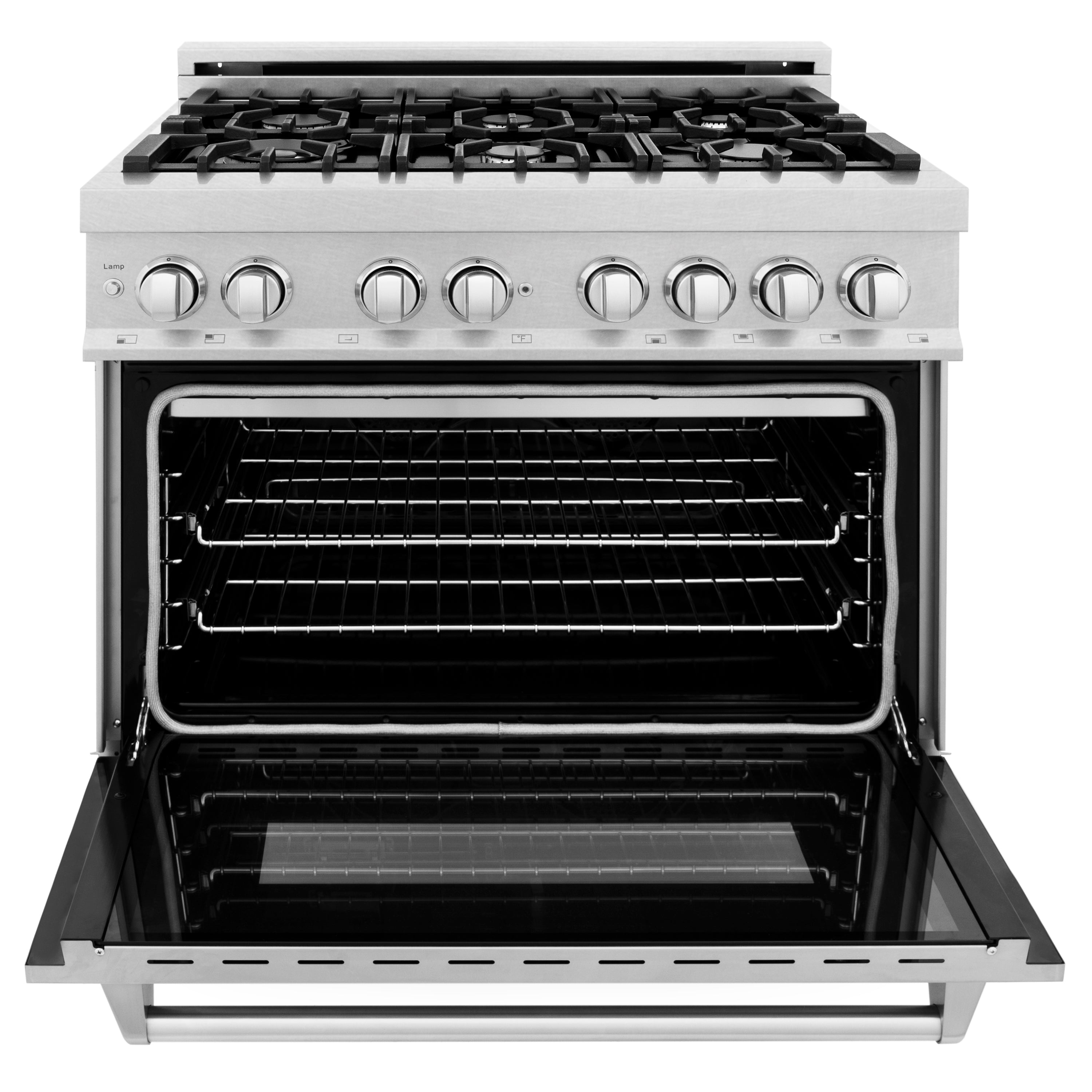 ZLINE 48 in. Legacy Dual Fuel Range with 7 Gas Burners, Griddle, and Double Electric Ovens, 6.0 cu. ft., Satin Stainless Steel (RAS-SN-GR-48)
