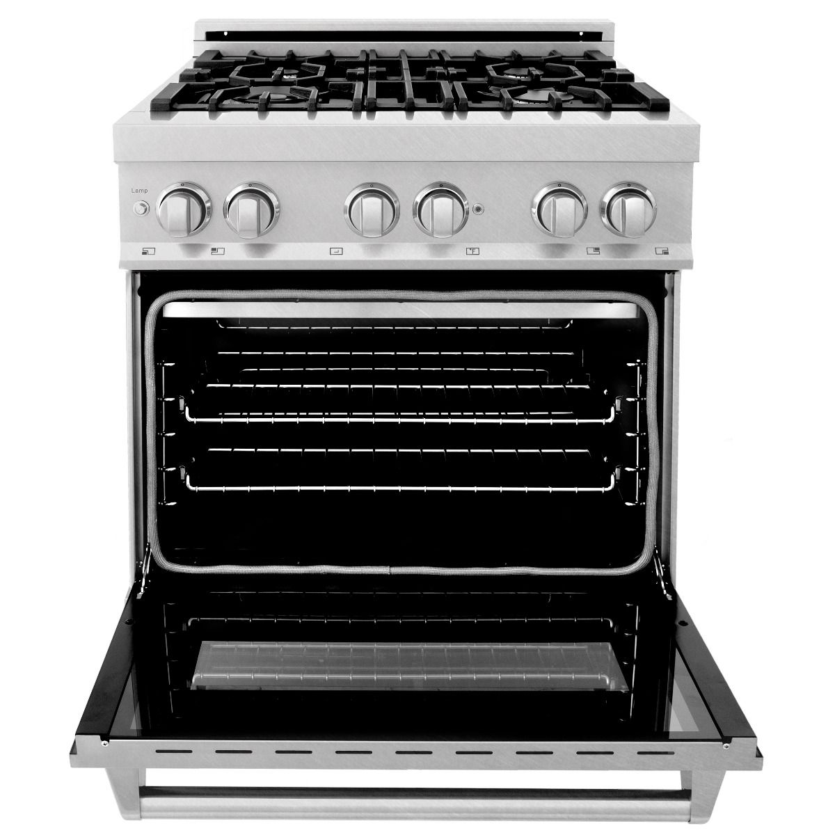 ZLINE Legacy 30-Inch Dual Fuel Range with 4-Burner Gas Cooktop, 4.0 cu. ft. Electric Convection Oven, Satin Stainless Steel (RAS-SN-30)