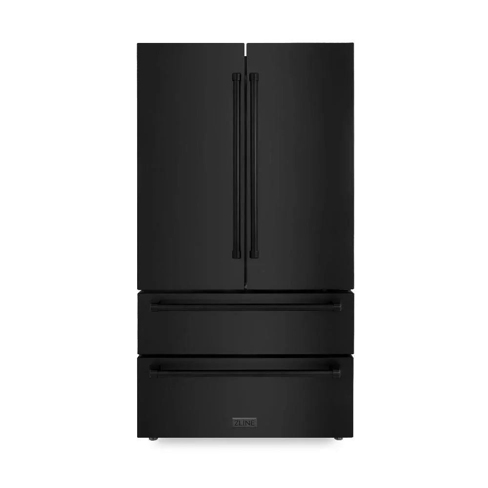 ZLINE 36 in French Door Refrigerator 22.5 cu. ft Ice Maker Black Stainless Steel (RFM-36-BS)