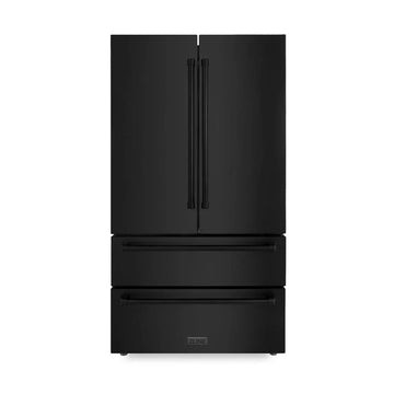 ZLINE 36 in French Door Refrigerator 22.5 cu. ft Ice Maker Black Stainless Steel (RFM-36-BS)