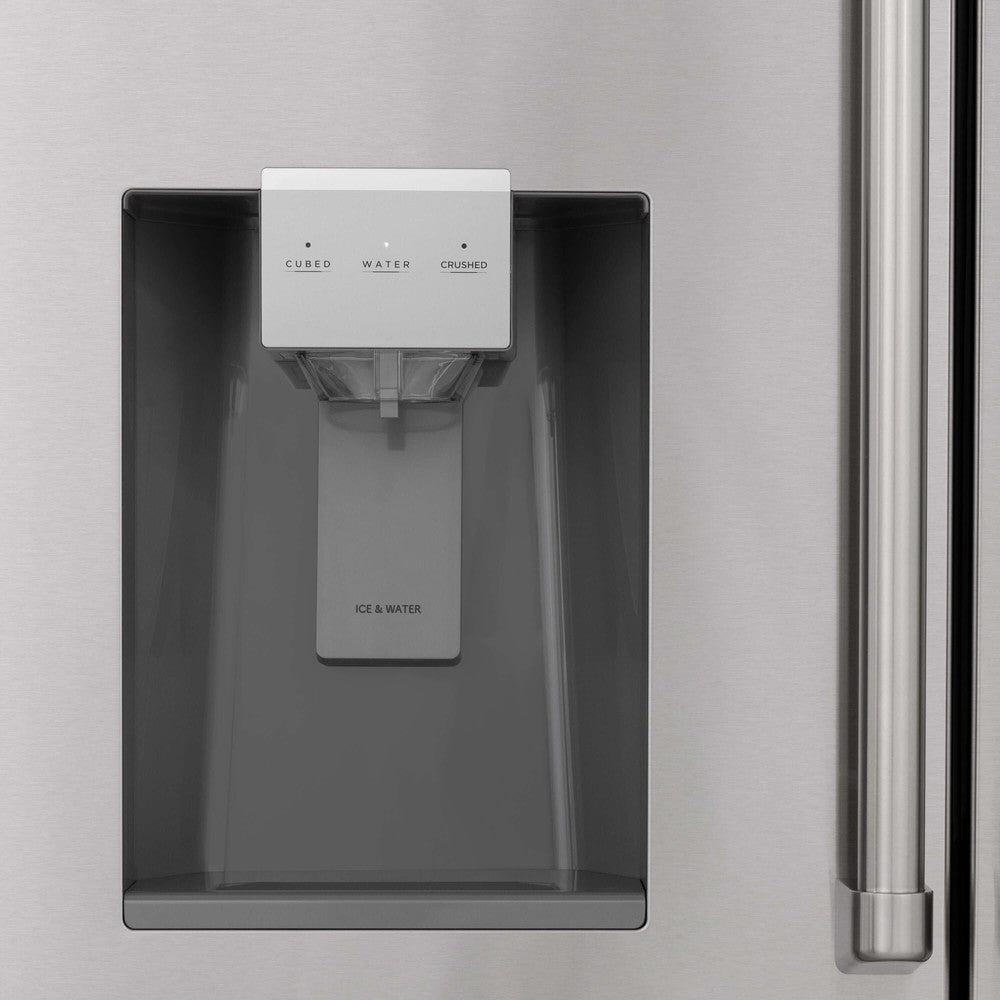 ZLINE 36 Inch French Door Refrigerator Fingerprint Resistant Stainless Steel Water & Ice Dispenser Gold Accents (RFMZ-W-36-G)