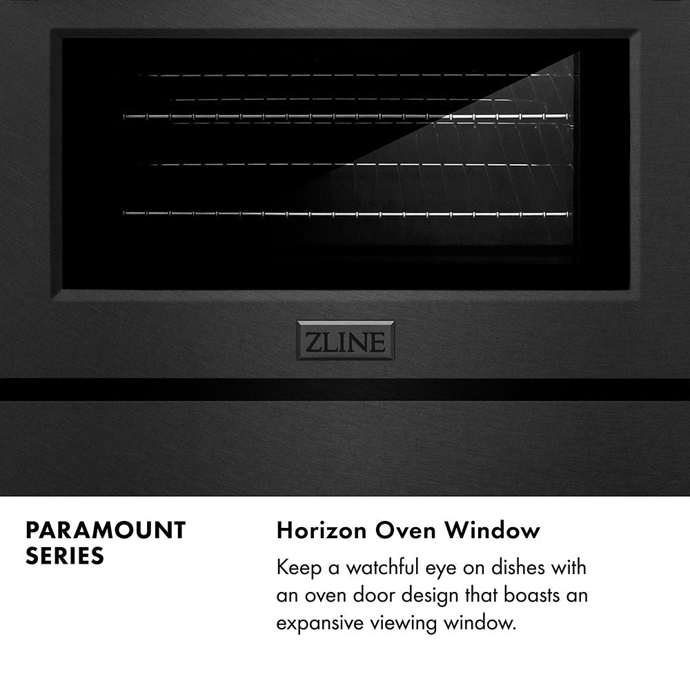 ZLINE 30 in. Dual Fuel Range 4.2 cu. ft. 4 Burner Gas Cooktop Black Satin Stainless Steel Black & Champagne Bronze Accents (SDRBSZ-30-MBCB)