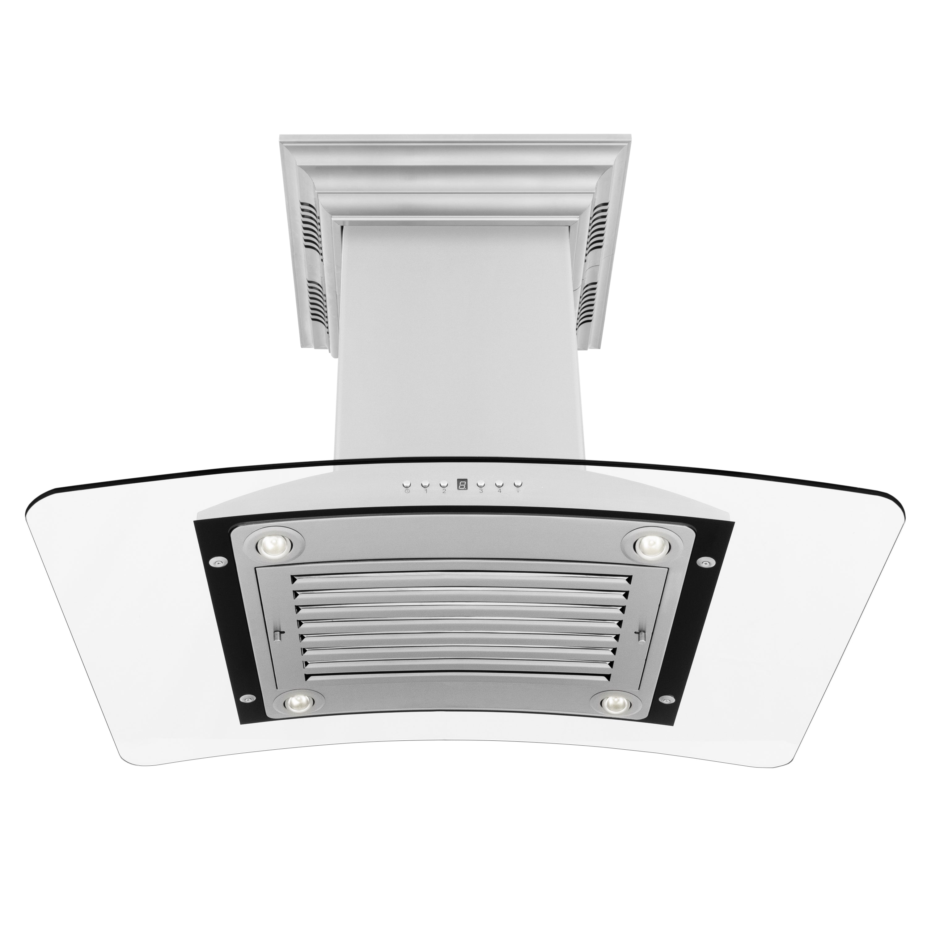 ZLINE 30 in. Island Mount Range Hood 400 CFM Stainless Steel Built-In Bluetooth Speakers (GL9iCRN-BT-30)