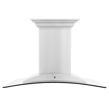 ZLINE 30 in. Island Mount Range Hood 400 CFM Stainless Steel Built-In Bluetooth Speakers (GL9iCRN-BT-30)