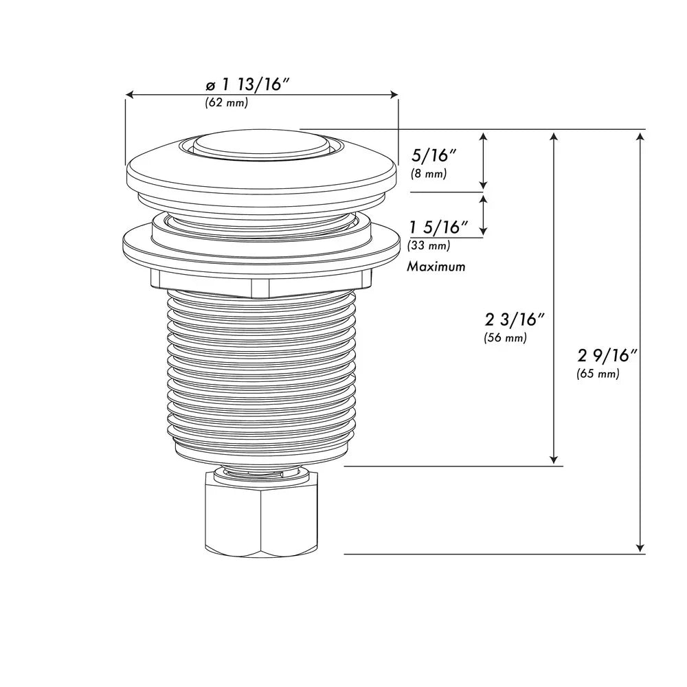 ZLINE Autograph Edition Air Switch Button in Champagne Bronze for Garbage Disposal, DBM-CB