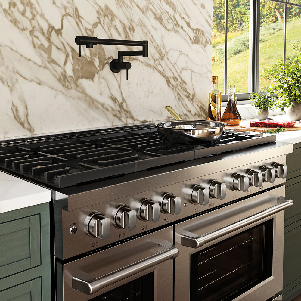 ZLINE 48 in. Dual Fuel Range 6.7 cu. ft. with 8 Burner DuoPro™ Cooktop and Dual Ovens – Stainless Steel (PSDR48)