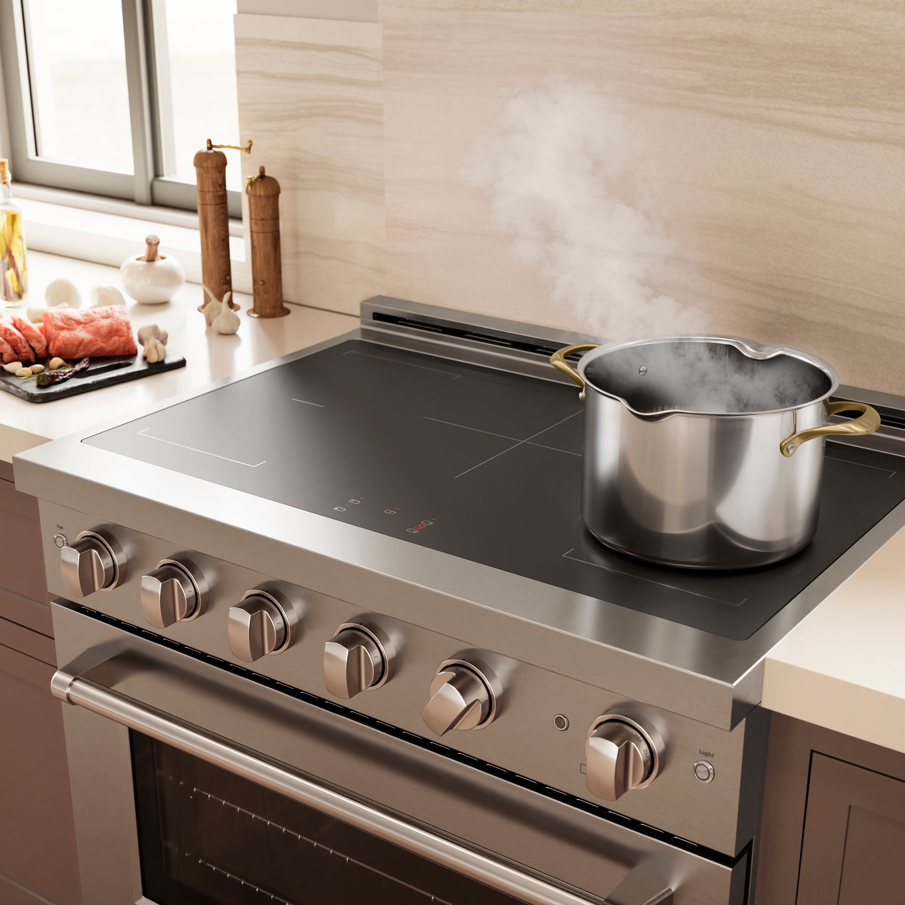 ZLINE 36 in Induction Range 5.2 cu. ft. 5 Element Cooktop Electric Convection Oven Stainless Steel (SINR36)